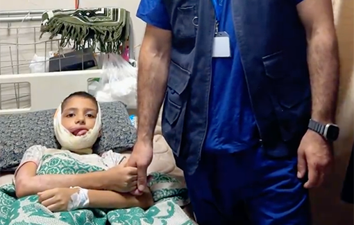 Thumbnail preview image for the video titled: Meet Mazionah, a 12-year-old girl from Nuseirat who sustained severe injuries to her face and jaw after the Nuseirat massacre on June 8th