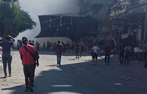 Thumbnail preview image for the video titled: Strike on apartment of Al-Balaawi family in Sheikh Radwan