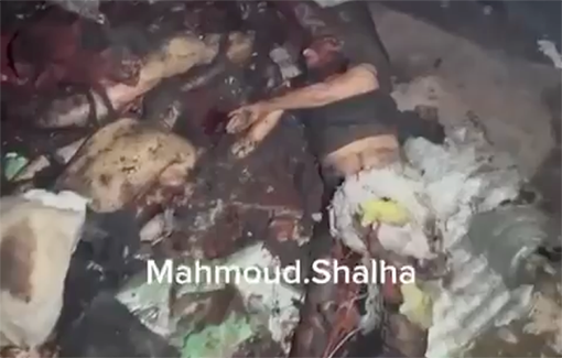 Thumbnail preview image for the video titled: Hellish scenes in Al-Tabi'in school: pools of blood and body parts everywhere