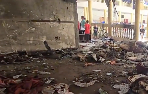 Thumbnail preview image for the video titled: Report from Al-Tabi'in school the day after the massacre