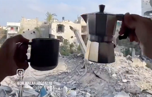 Thumbnail preview image for the video titled: Montage of reclaiming a house that Israel partially destroyed