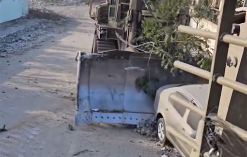 Thumbnail preview image for the video titled: IDF soldiers destroying cars in Gaza City, calls Gaza a "playground"