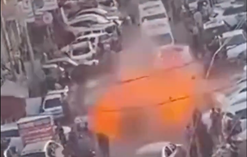 Thumbnail preview image for the video titled: Israeli airstrike on an ambulance near Al Shifa, 15 killed