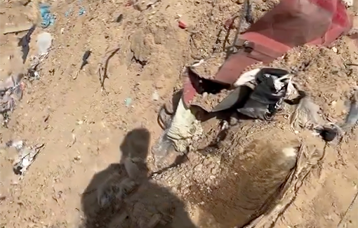 Thumbnail preview image for the video titled: IDF desecrated a cemetery in Jabalia and excavated dozens of corpses