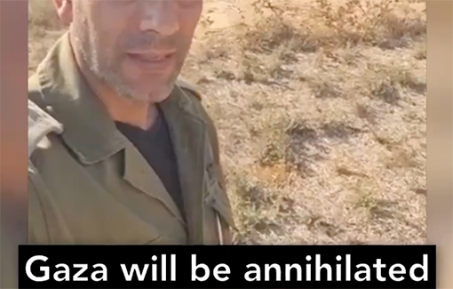 Thumbnail preview image for the video titled: Lt. Colonel David Levi: "Gaza will be annihilated ... total annihilation ... for our national pride"