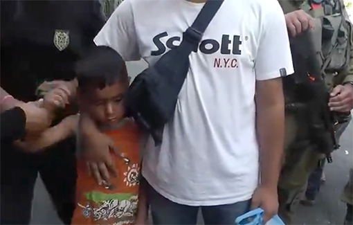 Thumbnail preview image for the video titled: Israeli soldiers detain a five year-old child in Hebron