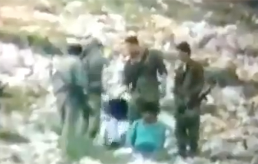 Thumbnail preview image for the video titled: Israeli soliders repeatedly kick and beat bound children