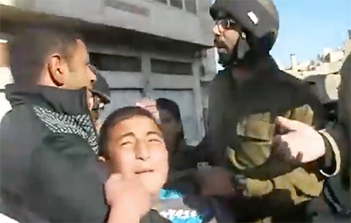 Thumbnail preview image for the video titled: IDF soldiers violently kidnap multiple children in Hebron