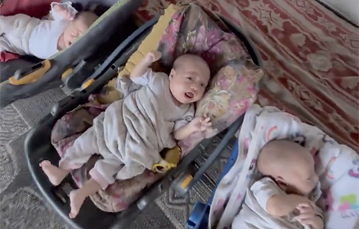 Thumbnail preview image for the video titled: Three starving babies in northern Gaza cry because they have no milk, as a result of Israel's policy of starvation