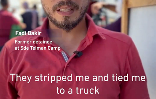 Thumbnail preview image for the video titled: Fadi Bakr recounts his experience being tortured in Israel's notorious Sde Teiman torture prison