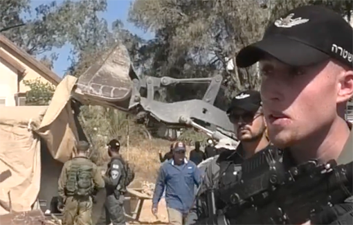 Thumbnail preview image for the video titled: Israeli forces demolish the homes of two families in the community of Khirbet Umm al-Kheir in the South Hebron Hills