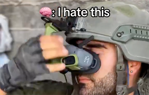 Thumbnail preview image for the video titled: IDF soldier Amit Maymoni posts a genocidal montage to his social media account