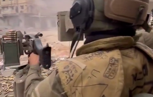 Thumbnail preview image for the video titled: IDF soldier firing indiscrimnately on Palestinian homesfor fun