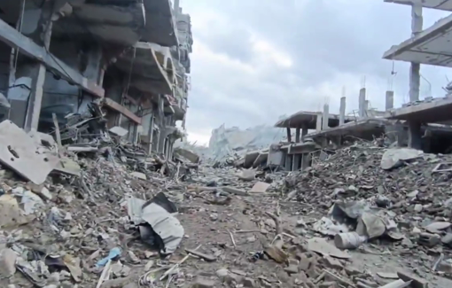 Thumbnail preview image for the video titled: Total destruction in Al-Hawaja Street, Jabalia