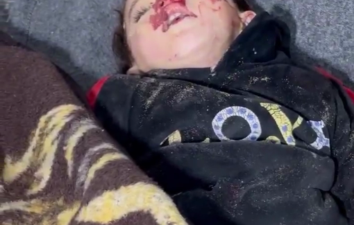 Thumbnail preview image for the video titled: Child killed in Israeli night bombing of Al-Tabi'in School