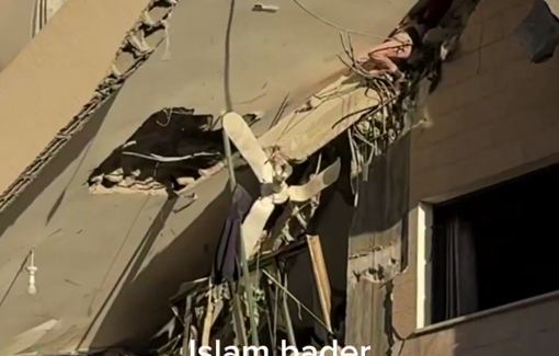 Thumbnail preview image for the video titled: Little girl's body stuck in the rubble of Al-Tabi'in school after Israeli bombing