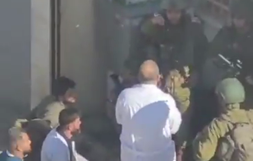 Thumbnail preview image for the video titled: Israeli fforces detains doctors and medical staff and abuses them Turkish Hospital in Tubas