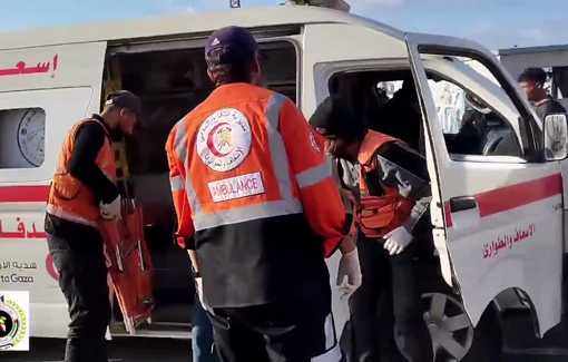 Thumbnail preview image for the video titled: Rescuers retrieve 3 Palestinians killed in Rafah