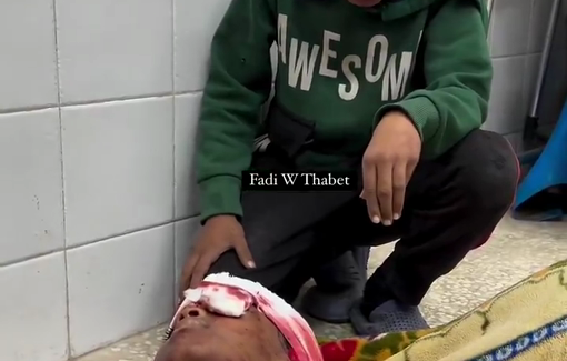 Thumbnail preview image for the video titled: Child grieves his brother Ismail Faraj murdered in Israeli attack on civilians in Bureij