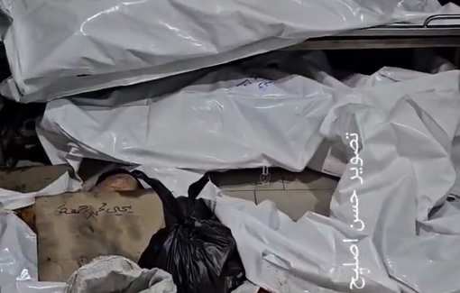 Thumbnail preview image for the video titled: Morgue overcrowded with victims of new Al-Mawasi massacre