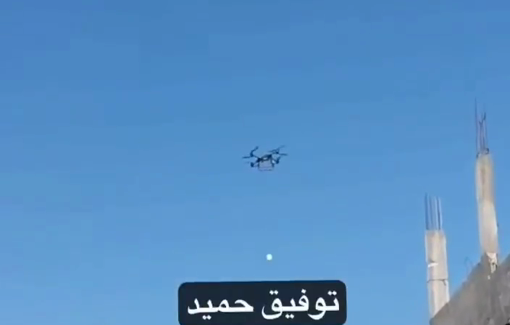 Thumbnail preview image for the video titled: Israeli drone drops potent bomb over a house in Beit Lahia