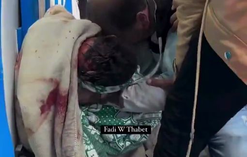 Thumbnail preview image for the video titled: Policeman mourns his only son killed in Israeli bombing of their home