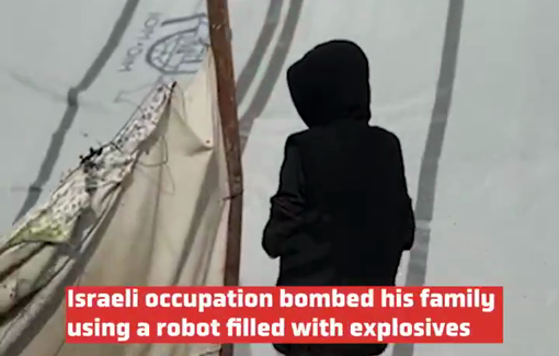 Thumbnail preview image for the video titled: Boy recounts the Israeli massacre of his family in Beit Lahia