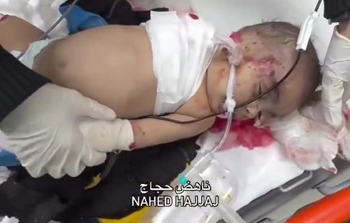 Thumbnail preview image for the video titled: Baby killed along with his family in night Israeli bombing