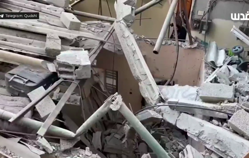 Thumbnail preview image for the video titled: Destruction of the Khalifa family house caused by Israeli bombing