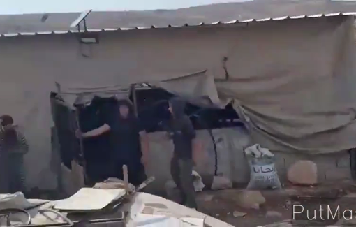 Thumbnail preview image for the video titled: Dozens of settlers from at least five different outposts raided the village of Susiya