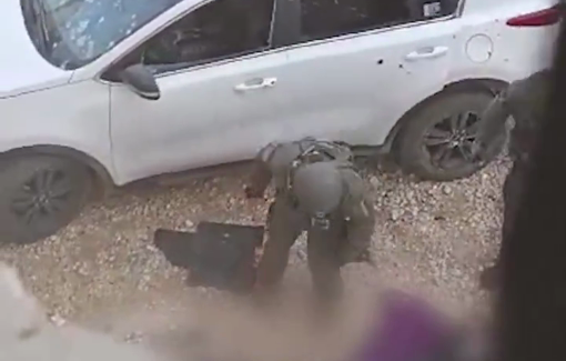 Thumbnail preview image for the video titled: Israeli special forces desecrating a Palestinian body before abducting it.