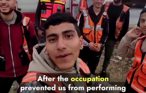 Thumbnail preview image for the video titled: Civil Defense crew resume work in North Gaza, defying Israeli terror