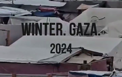 Thumbnail preview image for the video titled: Inhuman winter displacement conditions on Gaza's shore