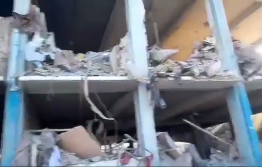 Thumbnail preview image for the video titled: Khalil Awida school destroyed in the wake of IDF massacre