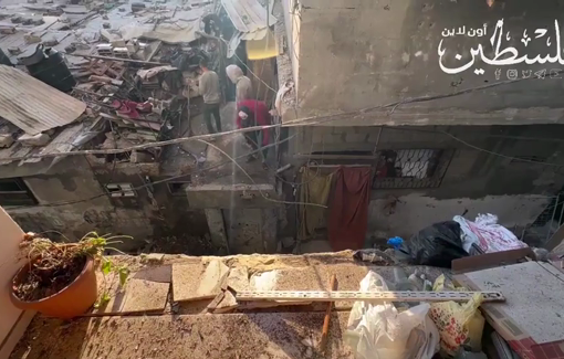 Thumbnail preview image for the video titled: Destruction of the Abu Hajar family house by Israeli bombing