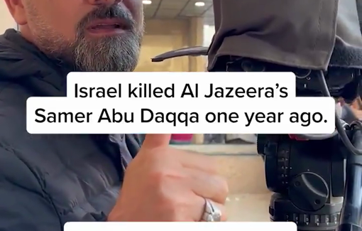 Thumbnail preview image for the video titled: It’s been a year since Israel targeted Al Jazeera’s Samer Abu Daqqa and no one has been held accountable for his death