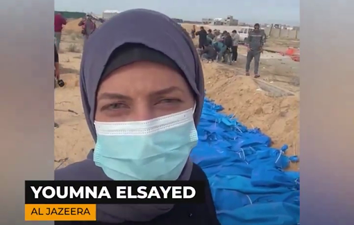 Thumbnail preview image for the video titled: The 111 bodies buried are reportedly of those who were detained inside the al-Shifa Hospital and Beit Hanoon Hospital