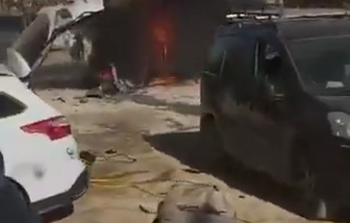 Thumbnail preview image for the video titled: Israeli forces have bombed a car in Tulkarem refugee camp, killing four men