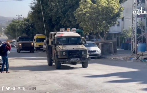 Thumbnail preview image for the video titled: A glimpse of the occupation forces storming Balata Camp, east of Nablus.