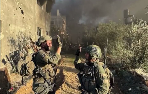 Thumbnail preview image for the video titled: Israeli soldiers setting Palestinian homes on fire on "May your village burn" song