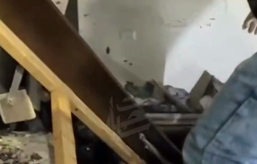 Thumbnail preview image for the video titled: Destruction of journalist Hazem Abu Arqoud's apartment by an Israeli airstrike