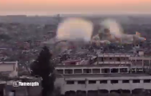 Thumbnail preview image for the video titled: Blowing up buildings in North Gaza