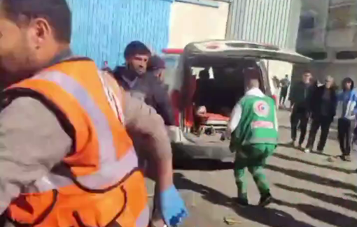 Thumbnail preview image for the video titled: Israel massacres Civil Defense crews in a strike on their HQ in Gaza City