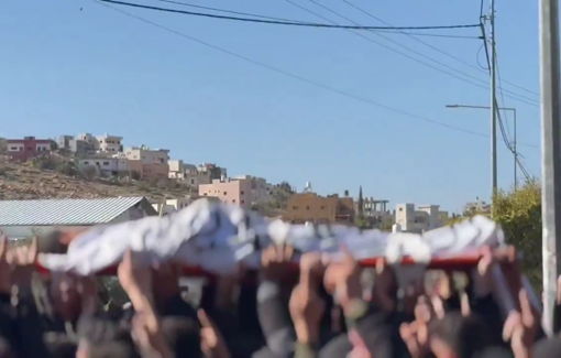 Thumbnail preview image for the video titled: A large crowd at the funeral of Rayan Bani Odeh, 17 y/o assassinated by Israeli airstrike