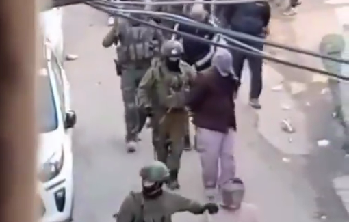 Thumbnail preview image for the video titled: Mass arrest by Israeli forces during a raid in Al Amari refugee camp