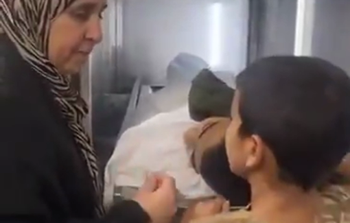 Thumbnail preview image for the video titled: The mother of the killed Yazid Ja'ayseh, consoles brother of the child Muhammad Al-Amer by Palestinian Authority'