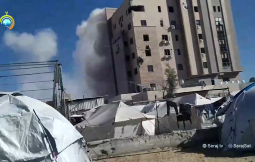 Thumbnail preview image for the video titled: First moments following Israeli strike on El Wafa Hospital in Gaza City