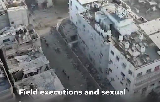 Thumbnail preview image for the video titled: Testimonies of field executions, booby-trapped boxes, and sexual assaults on women by Israel in Kamal Adwan Hospital