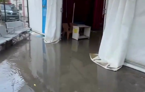 Thumbnail preview image for the video titled: Medical tents were not spared from flooding