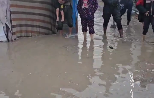 Thumbnail preview image for the video titled: Flooded "humanitarian zone"